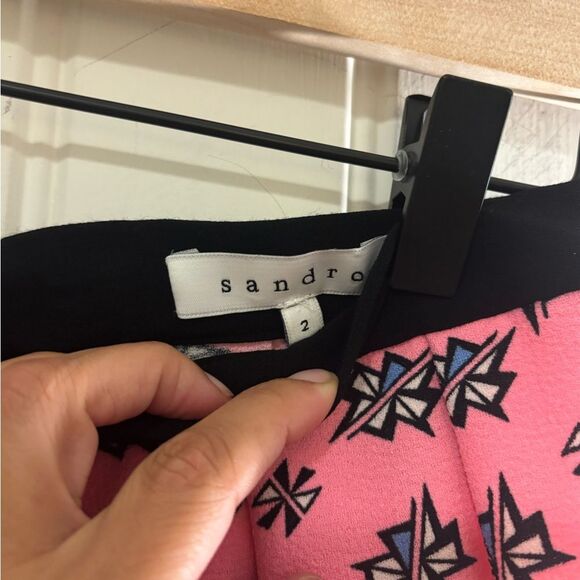Sandro Printed Pink and Black mini Y2K Skirt - Picture 4 of 8